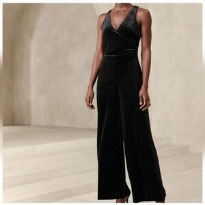 Banana Republic Black Velvet Jumpsuit Size XL